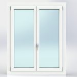 Finestra Luce3 doppia anta con profilo sottile in PVC bianco