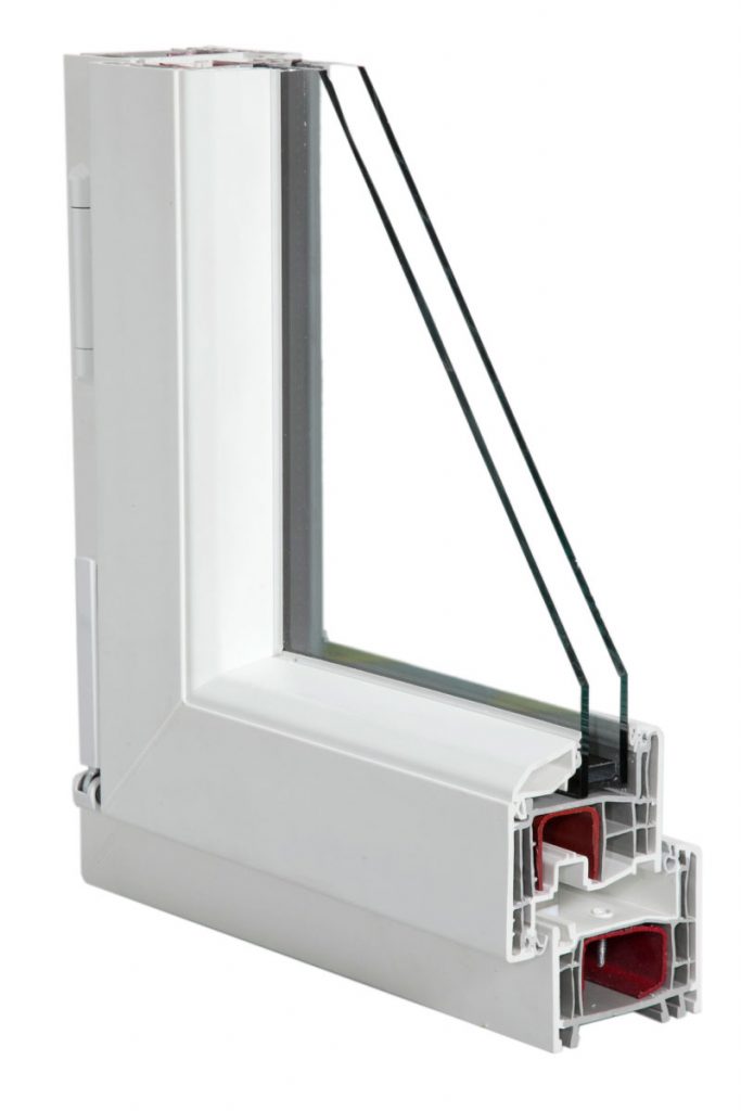 Profilo finestra PV5 Plus in PVC bianco con doppio vetro isolante