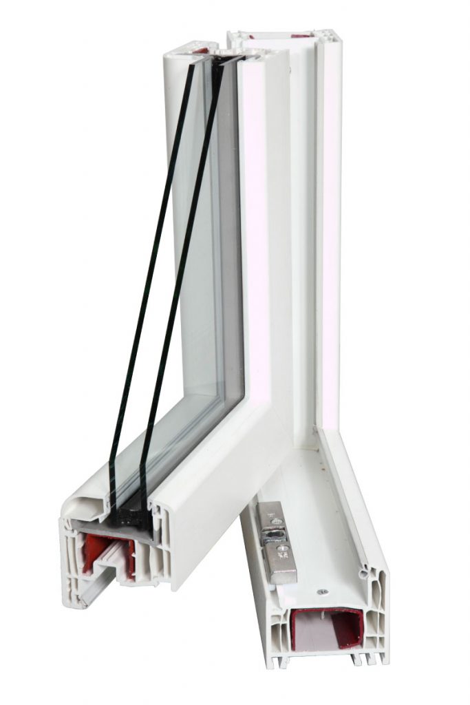 Profilo porta Serena in PVC bianco con struttura antieffrazione a 5 camere