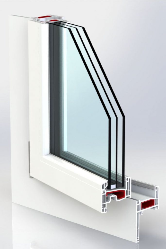 Angolo finestra in PVC modello Luce con profilo ridotto