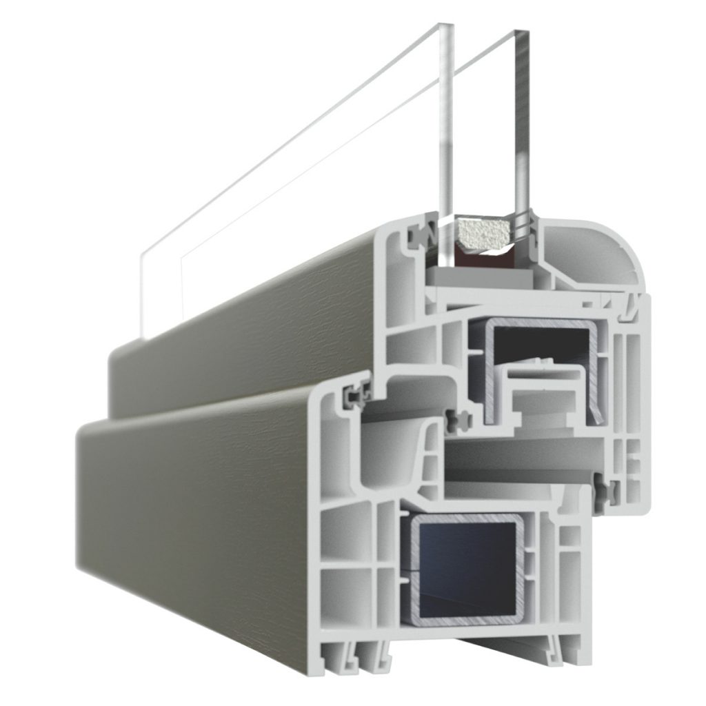 Profilo tecnico finestra Serena in PVC con camere isolanti e rinforzo antieffrazione