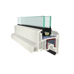 Sezione tecnica gocciolatoio finestra PV6K in PVC bianco