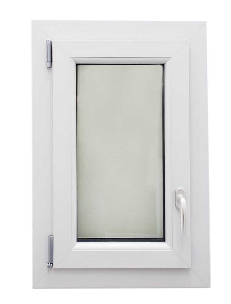 Finestra in PVC bianca a un’anta da 60x120 cm con vetro isolante
